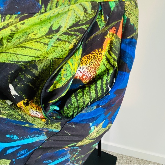 H&M Tropical Jungle Print Flat Front Trouser Pants With Pockets Size 6 - Picture 7 of 9